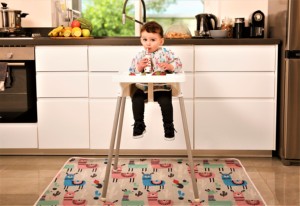 Baby Splat <strong>Mat</strong> for Under High Chair for Baby Feeding Set <strong>Splash</strong> <strong>Mat</strong> Waterproof Floor <strong>Mat</strong> + Baby Bib with Sleeves - Product Image 6