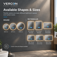 Miroir de salle de bain intelligent avec éclairage LED, écran tactile, Bluetooth, anti-buée, fabricant OEM/ODM