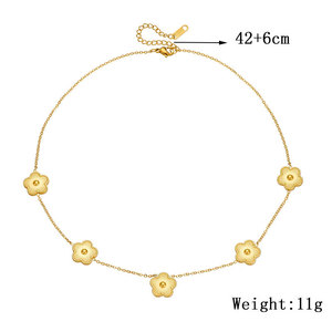 Flower Necklace Gold Plated Stainless Steel Everyday Wearing Pendant Chain N2527 - Product Image 4