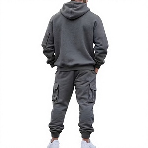 Ensemble de survêtement à capuche pour homme GURUNA-Z-INDUSTRY, couleur unie, manches longues, pantalon cargo, coupe décontractée, vêtements d'hiver respirants - Product Image 2