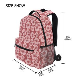 <span class=keywords><strong>Zaino</strong></span> Casual da <span class=keywords><strong>Donna</strong></span> per Studentesse e Ragazze Adolescenti con Design Hibiscus <span class=keywords><strong>Rosso</strong></span> Hawaiano, Personalizzabile per Viaggi e Attività all'Aperto - Collezione Ritorno a Scuola - Product Image 3