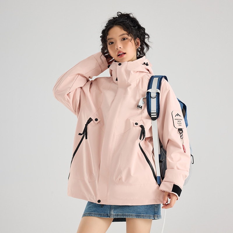 Ice-pink single-layer top [Unisex loose fit]