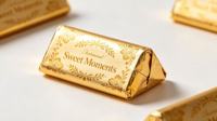 Emballages personnalisés en aluminium pour bonbons au chocolat dorés, feuilles d'emballage en aluminium avec forme unique et impression personnalisée