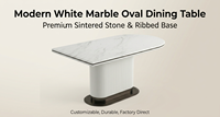 Table à manger rectangulaire surdimensionnée élégante en MDF et métal, style minimaliste, avec plateau large et plat et rangement auxiliaire