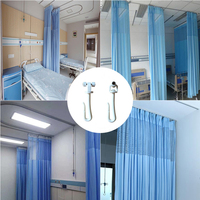 Rails de rideau de douche à glissière pour cubicle, rouleaux porte-rideaux, crochets de rail pour montage au plafond, rails d'hôpital