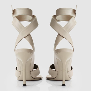 Chaussures habillées en satin tendance pour femmes et jeunes filles, sandales à talons hauts, chaussures de mariée élégantes, sandales à talons aiguilles de créateur - Product Image 2