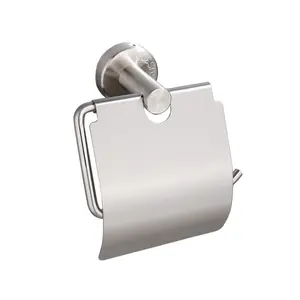 Distributeur de rouleaux de papier toilette en acier inoxydable, porte-papier toilette avec couvercle, porte-papier toilette mural - Product Image 1