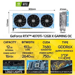 Graphics Card RTX 4070Ti X <b>GAMING</b> OC12GB GDDR6X Qianqi <b>Gaming</b> Graphics Card 192bit 16Pin 750W Power Supply for Deskdop - Product Image 4