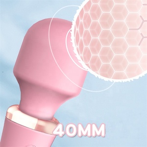 USB Rechargeable 10-Vibration Waterproof Silicone Heating Wand Massage <strong>Double</strong>-<strong>Head</strong> G-Spot Vibrator <strong>Dildo</strong> - Product Image 4