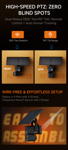Cámara de Seguridad PTZ Solar con Visión Nocturna, Grabación 24/7, 4G y Wifi, Lente Dual, <span class=keywords><strong>Zoom</strong></span> Óptico 10X - Product Image 5