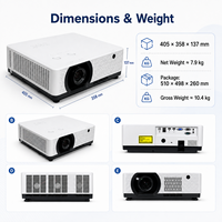 Proyector Láser WUXGA de 7800 Lúmenes con Desplazamiento de Lente y Fusión de Bordes para Instalación en Grandes Espacios