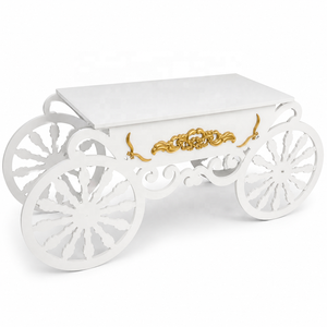 Chariot <span class=keywords><strong>de</strong></span> Mariage Pliant Grand Modèle Royal avec Auvent, pour Événements, Fêtes, Table <span class=keywords><strong>de</strong></span> Présentation, Chariot à Fleurs et Chariot à Bonbons sur Roues - Product Image 3
