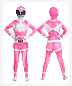 Costume da Cosplay <span class=keywords><strong>Power</strong></span> <span class=keywords><strong>Rangers</strong></span> per Halloween, Tuta ad Alta Elasticità Resistente allo Stiramento in Tessuto Milk Silk - Product Image 2