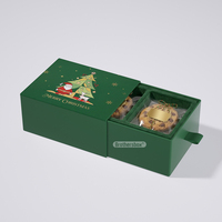 Vente flash - Boîte cadeau de Noël en carton alimentaire avec séparateurs, design personnalisé de Père Noël, pour biscuits au chocolat