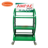Présentoir de batterie en métal robuste à 3 couches sur pied Support de batterie de voiture pour magasin de détail