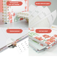 Cahier de notes à spirale A5 personnalisé A756 couverture rigide de journal avec couture de fil couverture de papier de reliure papeterie