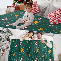 Couverture de jet de flanelle imprimée de pain d'épice de Noël de jet de cabane d'hiver chaude en peluche douce