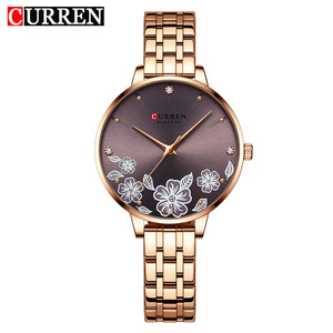 Montre à quartz CURREN 9068 pour femmes, avec aiguilles lumineuses, calendrier, montre-bracelet de luxe en acier inoxydable, style business et mode. - Product Image 3