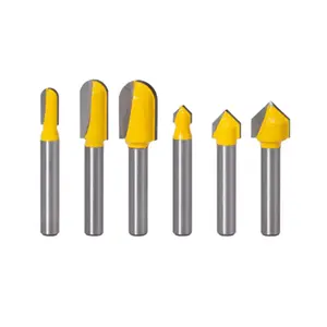 1/4 хвостовик 3 шт V Бит & 3 шт. с шариковым носиком и керновый ящик для создания выпуклой филенки карбидные наконечники деревообрабатывающий фасонно-Фрезерный резак открытые деревянные инструменты