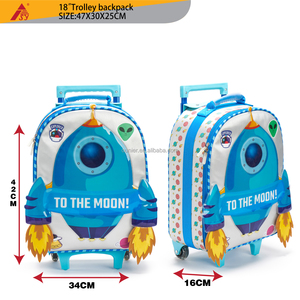 Ensemble <span class=keywords><strong>de</strong></span> sacs à dos personnalisés 4 en 1 à motif fusée avec roues 3D, boîte à lunch, sacs d'école à roulettes pour enfants, sacs <span class=keywords><strong>de</strong></span> <span class=keywords><strong>voyage</strong></span> pour garçons - Product Image 3