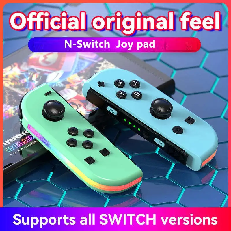 Joy-2 Colorido RGB Efeito de Luz VIBRAÇÃO MOTOR Giroscópio de seis eixos Game Handle Gamepad Controlador Joystick para Switch