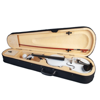NAOMI Acoustic Violin Set With EQ Installation Solidwood 4/4 Fiddle w/ Brazilwood Bow+Audio Cable+Rosin+Violin Case