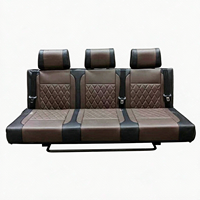 Siège de fourgonnette universel réversible 3 places, lit pliable double face, banquette 2-en-1 en cuir PU, pièces de modification automobile