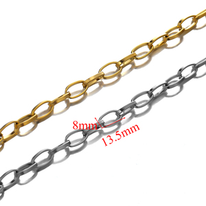 Chaîne plate en acier inoxydable, maillons ovales épais pour la fabrication de bijoux DIY, accessoires de collier - Product Image 4