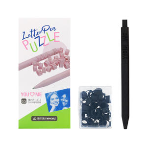 Creative macaron bureau école lettre puzzle stylos à <span class=keywords><strong>bille</strong></span> <span class=keywords><strong>lot</strong></span> fournitures <span class=keywords><strong>de</strong></span> papeterie 0.5mm boule encre noire-corps <span class=keywords><strong>de</strong></span> <span class=keywords><strong>stylo</strong></span> bricolage - Product Image 5