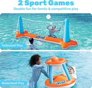 Set de Flotadores Inflables para <span class=keywords><strong>Piscina</strong></span>, Voleibol y Baloncesto, Juguete de Verano para Niños y Adultos, Modelo 40040 (Voleibol 105x28x38, Baloncesto) - Product Image 2