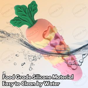 Juguete Masticable para Perros en Forma de Zanahoria de Colores Variados, Juguete de Silicona Resistente a Mordidas para Limpieza Dental y Dentición de Mascotas - Product Image 5