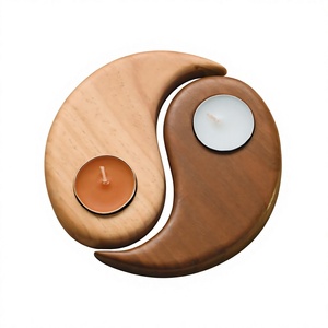 Wooden Yin Yang Rectangle <b>Tea</b> Light Holder Handmade Durable Eco Friendly Candle <b>Stand</b> for Home Decoration and Christmas - Product Image 4