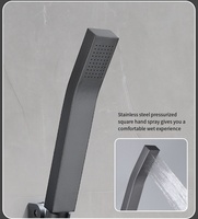Pommeau de douche mitigeur mural, ensemble complet de tête gris pistolet avec douche à main