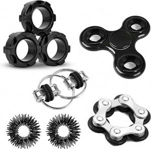 Adults & Kids Plastic <b>Fidget</b> Toy Set <b>Rings</b> Spinner Roller Flippy Chain-Stress Relief Anxiety ADHD Focus Travel-Friendly - Product Image 6