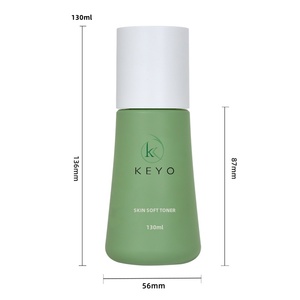120ml-130ml Bouteille de lotion et de <span class=keywords><strong>toner</strong></span> pour la peau verte et <span class=keywords><strong>beige</strong></span> en forme de cône PET vide avec bouchon à vis blanc en gros - Product Image 6