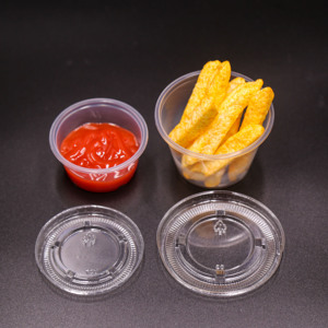 Vasos Desechables de PP PET de Pared Simple para Salsas con Tapas, Color Negro, Muestras Gratis, Varios Tamaños para Restaurantes, Hoteles y Servicios de Catering - Product Image 2