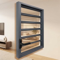 Fenêtre à persiennes en verre trempé en alliage d'aluminium sur mesure, ventilation réglable, volet à persiennes pour usage extérieur de villa ou d'hôtel