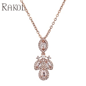 สร้อยคอจี้คริสตัลเซอร์โคเนีย2022สำหรับผู้หญิงทำจาก NP2269ชุบทองหรูหรา - Product Image 1