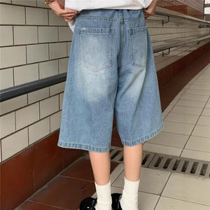 Shorts en jean imperméables pour hommes, style décontracté, coupe droite, nouvelle collection été 2025, tendance Hong Kong, marque transfrontalière - Product Image 4