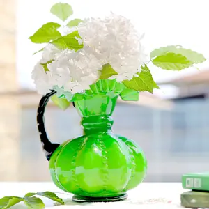 Vas kaca & vas kristal Dekorasi Rumah Multi bunga bening Centerpiece pernikahan vas kaca tahan air hijau buatan tangan kontemporer