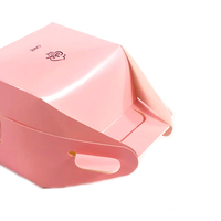 Boîtes à gâteaux personnalisées en papier rose recyclable et alimentaire, avec finition mate/brillante, pelliculage UV et gaufrage, 10 pouces, pour anniversaire