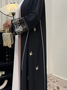 Nuosha OEM 2025 Nouvelle <span class=keywords><strong>robe</strong></span>-veste musulmane brodée à la main, de haute qualité, respirante, abaya, <span class=keywords><strong>CE</strong></span>, pour tous les jours - Product Image 4