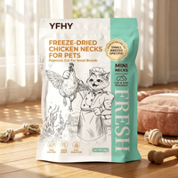 Sachet refermable personnalisé imprimé en héliogravure 60g, scellé sur huit côtés, résistant à l'humidité, pour friandises lyophilisées pour animaux de compagnie, sachet pour col de poulet