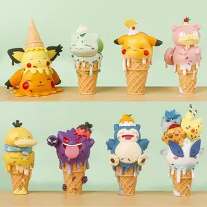Pika Pika Charmander Psyduck Squirtle Jigglypuff Sweet CONE Ice Cream ของเล่นอนิเมะของเล่นหุ่นของเล่นสำหรับเด็ก