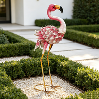 Statue de flamant rose résistante aux intempéries, grande sculpture de jardin pour extérieur, jardin, patio, pelouse, fontaine d'eau