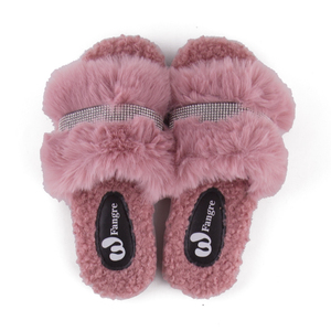 Luxury Women's Open Toe <strong>Felt</strong> for <strong>Slippers</strong> with Rhinestones Soft Anti-Slip Cushioning TPR Outsole for Autumn/Winter - Product Image 6