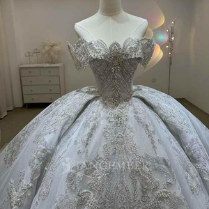 Nouvelle Robe de Mariée de Luxe Lsjj63 avec Perles et Strass, Style Princesse, pour un Look Rêveur et Élégant - Product Image 3