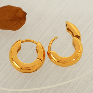 Pendientes Huggie de Oro, Plata, Titanio y Acero, Aros Pequeños para Mujer, Joyería de Moda - Product Image 2