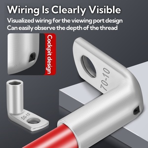 Cnxi góc phải T2 cáp đồng kết thúc nhiều kích cỡ nhiệm vụ nặng nề uốn kết nối dây điện Lugs khoen hình ống Vòng thiết bị đầu cuối - Product Image 4