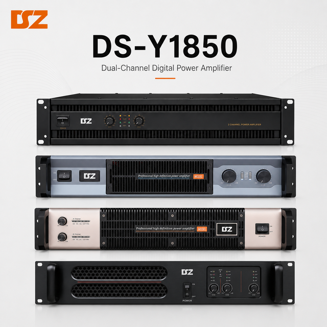 10V OEM Professional 2 Channel 2*1850W Bridge Power Amplifier 2U Rack Mount Audio Amplifier